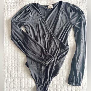 Ribbed V Neck Bodysuit / Goes with everything!